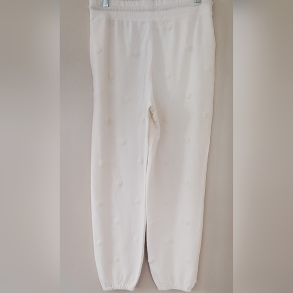 Lou & Grey Cream Polka Dot Embroidered jogger pants‎ with pockets Size Medium - Picture 2 of 12